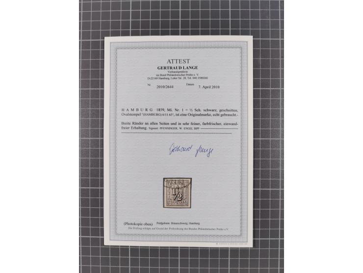 1859/67, ungebrauchte und gestempelte Sammlung mit einigen Farben. Dabei u.a. Mi.-Nr. 1 gestempelt (sign. Pfenninger und Lang