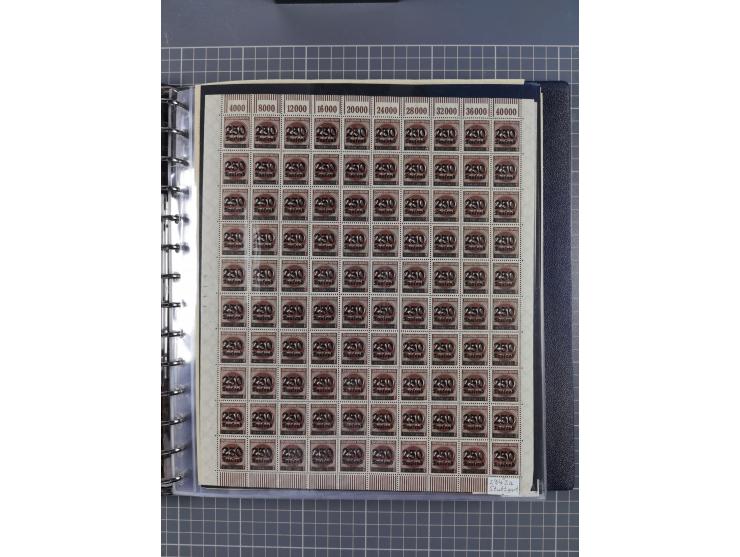 1919/23, meist postfrische Sammlung mit über 200 Bögen, bis auf wenige aufgetrennte Exemplare in kpl. Bogen, dabei auch etwas