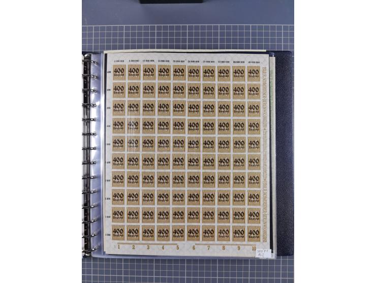 1919/23, meist postfrische Sammlung mit über 200 Bögen, bis auf wenige aufgetrennte Exemplare in kpl. Bogen, dabei auch etwas