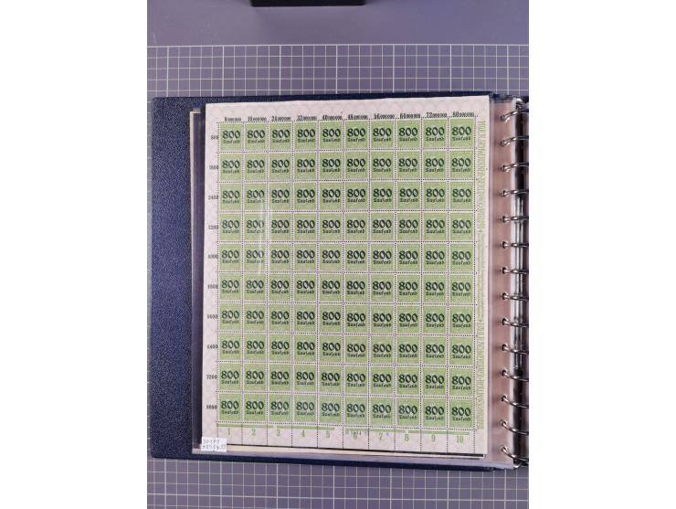 1919/23, meist postfrische Sammlung mit über 200 Bögen, bis auf wenige aufgetrennte Exemplare in kpl. Bogen, dabei auch etwas