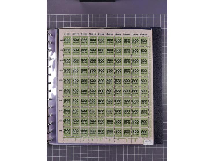 1919/23, meist postfrische Sammlung mit über 200 Bögen, bis auf wenige aufgetrennte Exemplare in kpl. Bogen, dabei auch etwas