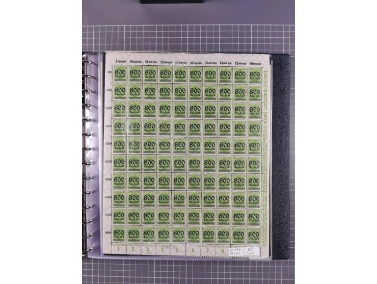 1919/23, meist postfrische Sammlung mit über 200 Bögen, bis auf wenige aufgetrennte Exemplare in kpl. Bogen, dabei auch etwas