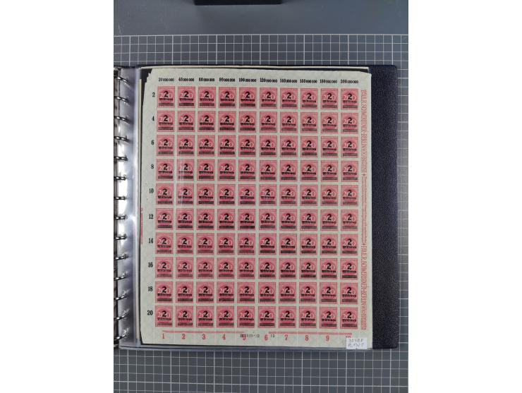 1919/23, meist postfrische Sammlung mit über 200 Bögen, bis auf wenige aufgetrennte Exemplare in kpl. Bogen, dabei auch etwas