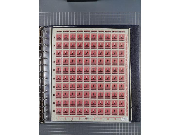 1919/23, meist postfrische Sammlung mit über 200 Bögen, bis auf wenige aufgetrennte Exemplare in kpl. Bogen, dabei auch etwas