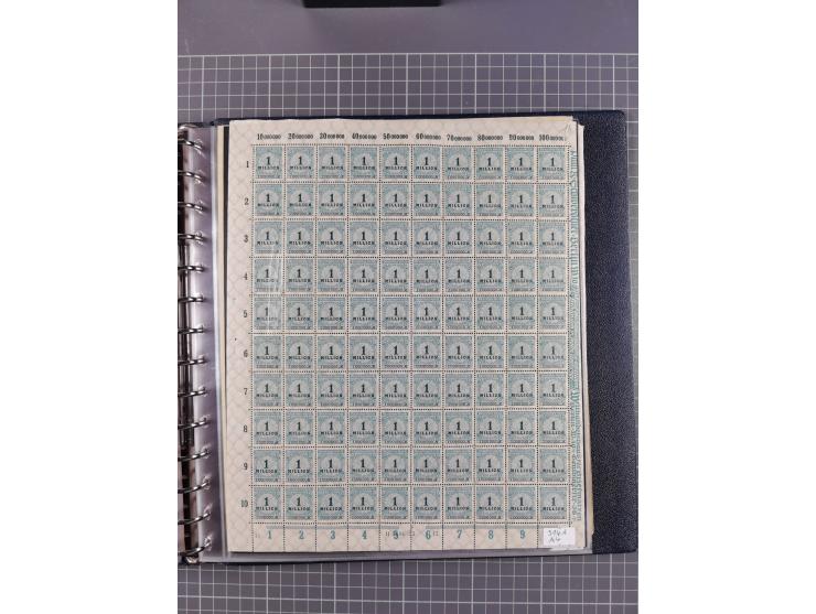 1919/23, meist postfrische Sammlung mit über 200 Bögen, bis auf wenige aufgetrennte Exemplare in kpl. Bogen, dabei auch etwas