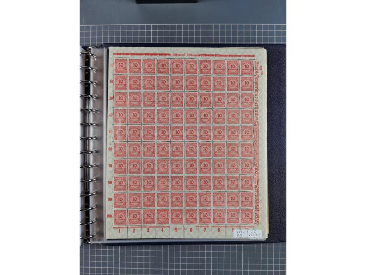 1919/23, meist postfrische Sammlung mit über 200 Bögen, bis auf wenige aufgetrennte Exemplare in kpl. Bogen, dabei auch etwas