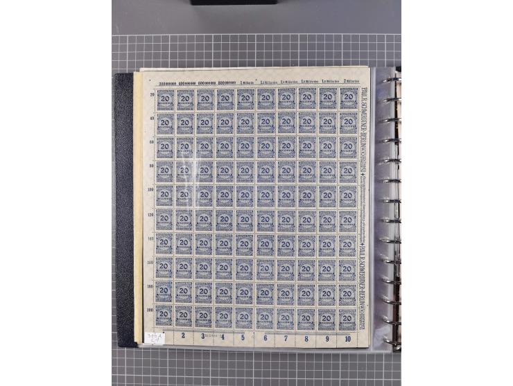 1919/23, meist postfrische Sammlung mit über 200 Bögen, bis auf wenige aufgetrennte Exemplare in kpl. Bogen, dabei auch etwas