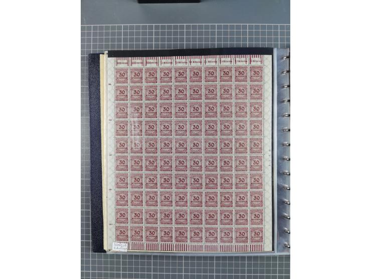 1919/23, meist postfrische Sammlung mit über 200 Bögen, bis auf wenige aufgetrennte Exemplare in kpl. Bogen, dabei auch etwas