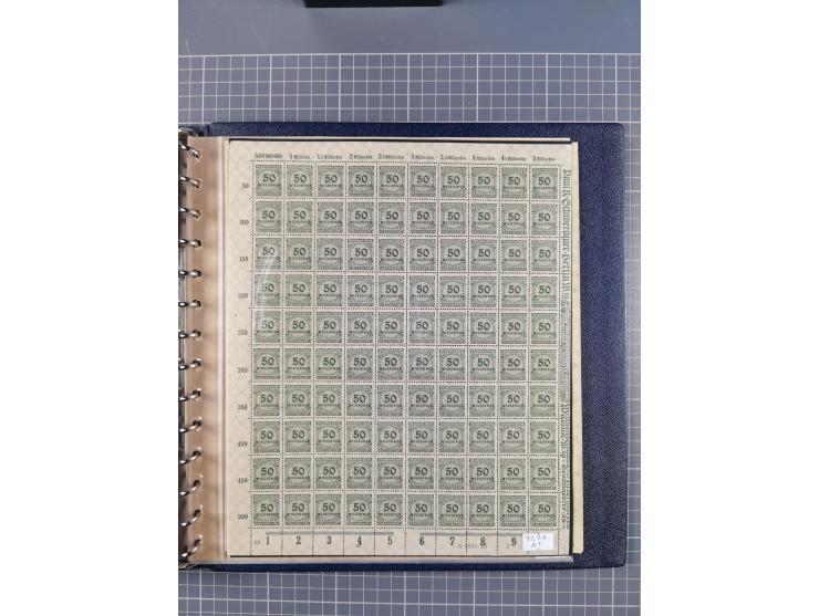 1919/23, meist postfrische Sammlung mit über 200 Bögen, bis auf wenige aufgetrennte Exemplare in kpl. Bogen, dabei auch etwas