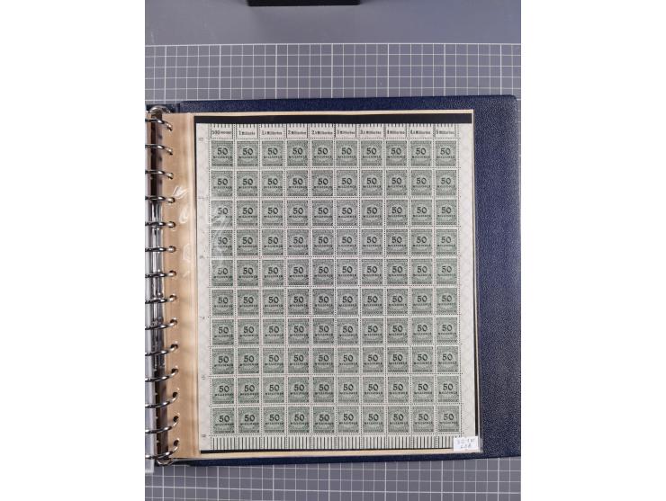 1919/23, meist postfrische Sammlung mit über 200 Bögen, bis auf wenige aufgetrennte Exemplare in kpl. Bogen, dabei auch etwas