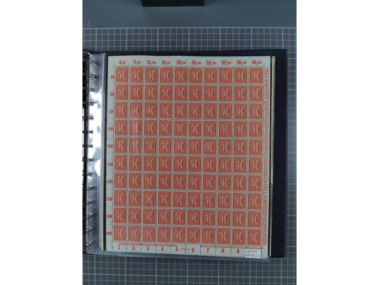 1919/23, meist postfrische Sammlung mit über 200 Bögen, bis auf wenige aufgetrennte Exemplare in kpl. Bogen, dabei auch etwas