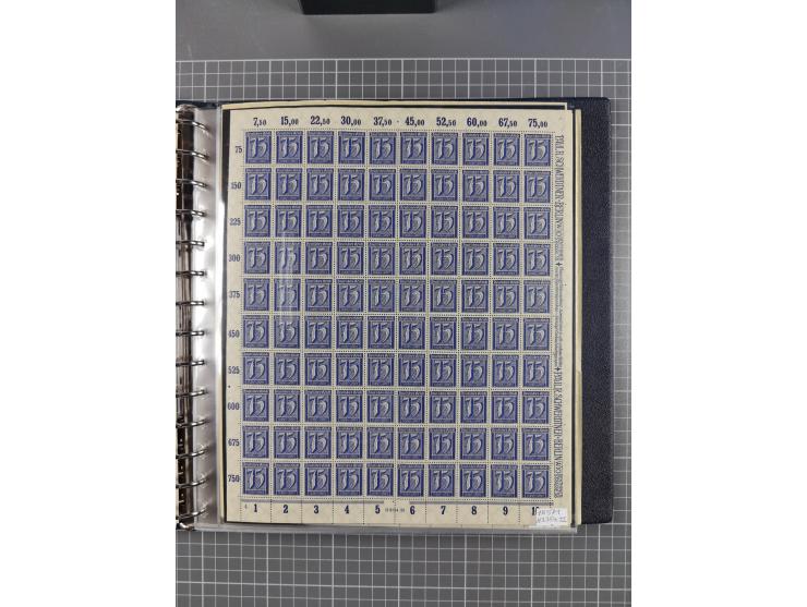 1919/23, meist postfrische Sammlung mit über 200 Bögen, bis auf wenige aufgetrennte Exemplare in kpl. Bogen, dabei auch etwas