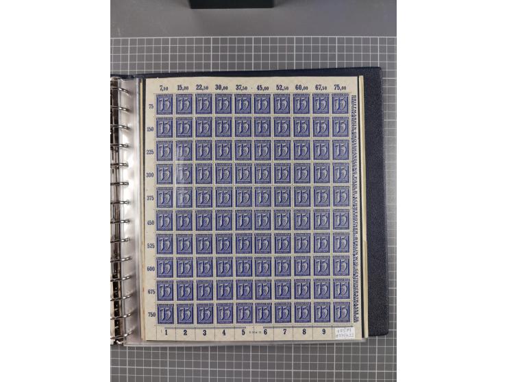 1919/23, meist postfrische Sammlung mit über 200 Bögen, bis auf wenige aufgetrennte Exemplare in kpl. Bogen, dabei auch etwas