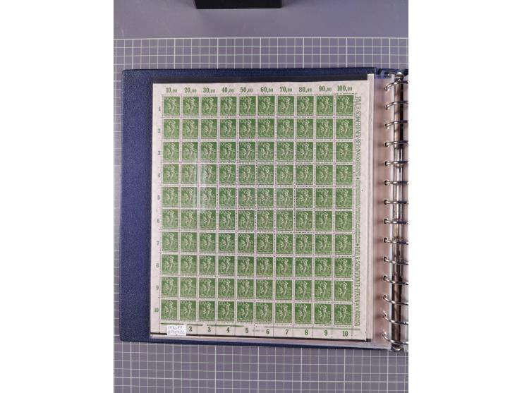 1919/23, meist postfrische Sammlung mit über 200 Bögen, bis auf wenige aufgetrennte Exemplare in kpl. Bogen, dabei auch etwas