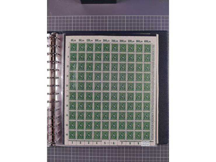 1919/23, meist postfrische Sammlung mit über 200 Bögen, bis auf wenige aufgetrennte Exemplare in kpl. Bogen, dabei auch etwas