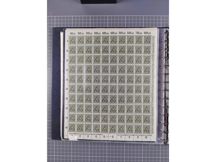 1919/23, meist postfrische Sammlung mit über 200 Bögen, bis auf wenige aufgetrennte Exemplare in kpl. Bogen, dabei auch etwas