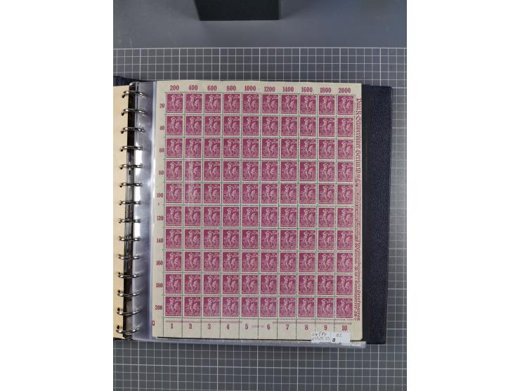 1919/23, meist postfrische Sammlung mit über 200 Bögen, bis auf wenige aufgetrennte Exemplare in kpl. Bogen, dabei auch etwas