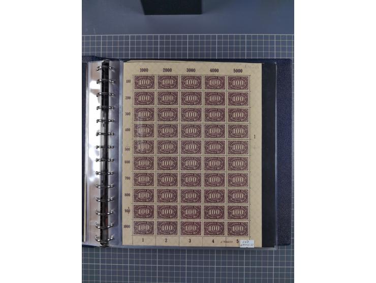 1919/23, meist postfrische Sammlung mit über 200 Bögen, bis auf wenige aufgetrennte Exemplare in kpl. Bogen, dabei auch etwas