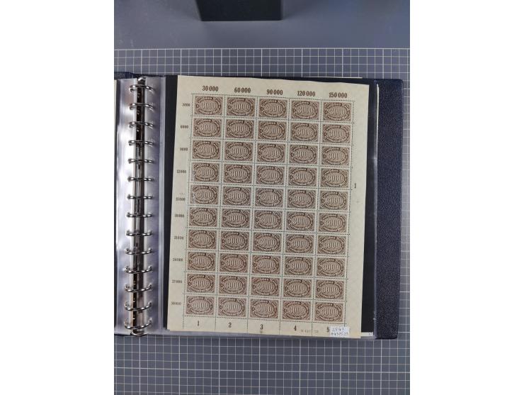 1919/23, meist postfrische Sammlung mit über 200 Bögen, bis auf wenige aufgetrennte Exemplare in kpl. Bogen, dabei auch etwas