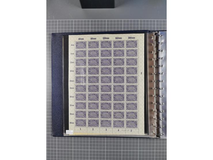 1919/23, meist postfrische Sammlung mit über 200 Bögen, bis auf wenige aufgetrennte Exemplare in kpl. Bogen, dabei auch etwas