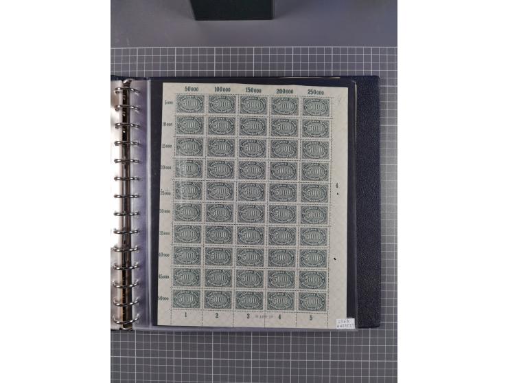 1919/23, meist postfrische Sammlung mit über 200 Bögen, bis auf wenige aufgetrennte Exemplare in kpl. Bogen, dabei auch etwas