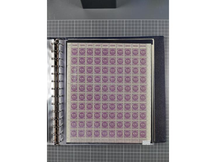 1919/23, meist postfrische Sammlung mit über 200 Bögen, bis auf wenige aufgetrennte Exemplare in kpl. Bogen, dabei auch etwas