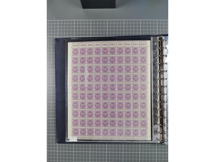 1919/23, meist postfrische Sammlung mit über 200 Bögen, bis auf wenige aufgetrennte Exemplare in kpl. Bogen, dabei auch etwas