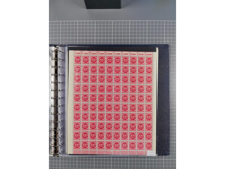 1919/23, meist postfrische Sammlung mit über 200 Bögen, bis auf wenige aufgetrennte Exemplare in kpl. Bogen, dabei auch etwas