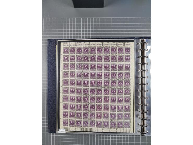 1919/23, meist postfrische Sammlung mit über 200 Bögen, bis auf wenige aufgetrennte Exemplare in kpl. Bogen, dabei auch etwas