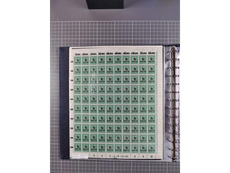 1919/23, meist postfrische Sammlung mit über 200 Bögen, bis auf wenige aufgetrennte Exemplare in kpl. Bogen, dabei auch etwas