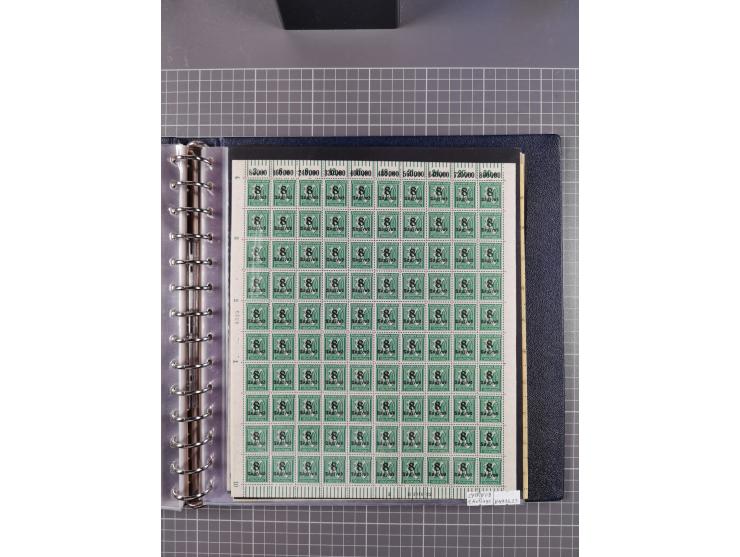 1919/23, meist postfrische Sammlung mit über 200 Bögen, bis auf wenige aufgetrennte Exemplare in kpl. Bogen, dabei auch etwas