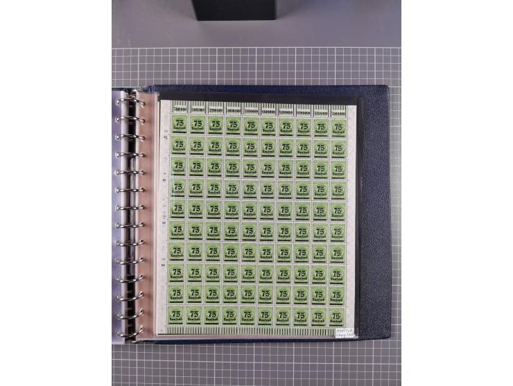 1919/23, meist postfrische Sammlung mit über 200 Bögen, bis auf wenige aufgetrennte Exemplare in kpl. Bogen, dabei auch etwas