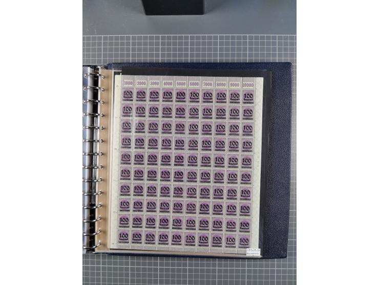 1919/23, meist postfrische Sammlung mit über 200 Bögen, bis auf wenige aufgetrennte Exemplare in kpl. Bogen, dabei auch etwas