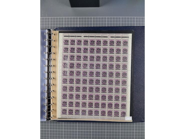 1919/23, meist postfrische Sammlung mit über 200 Bögen, bis auf wenige aufgetrennte Exemplare in kpl. Bogen, dabei auch etwas