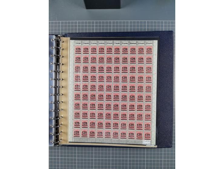 1919/23, meist postfrische Sammlung mit über 200 Bögen, bis auf wenige aufgetrennte Exemplare in kpl. Bogen, dabei auch etwas