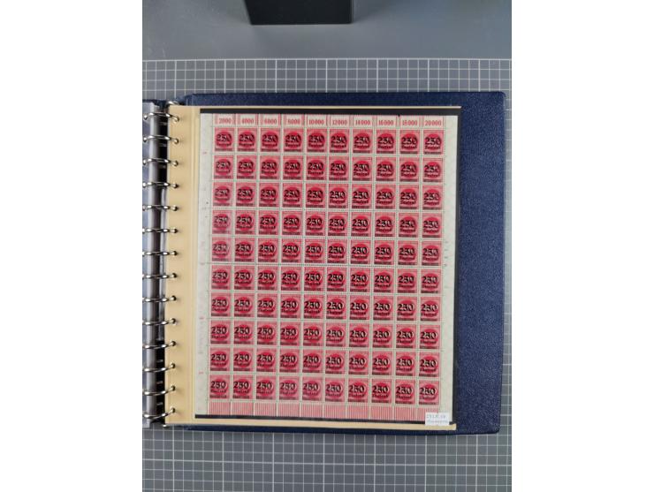 1919/23, meist postfrische Sammlung mit über 200 Bögen, bis auf wenige aufgetrennte Exemplare in kpl. Bogen, dabei auch etwas