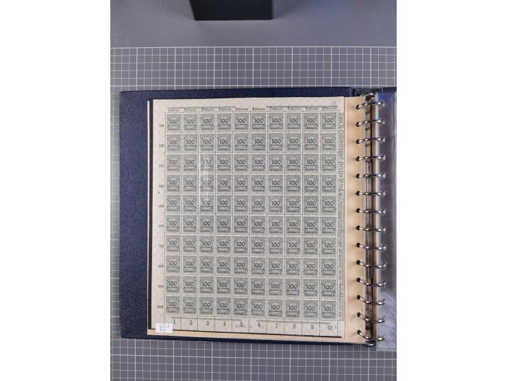 1919/23, meist postfrische Sammlung mit über 200 Bögen, bis auf wenige aufgetrennte Exemplare in kpl. Bogen, dabei auch etwas