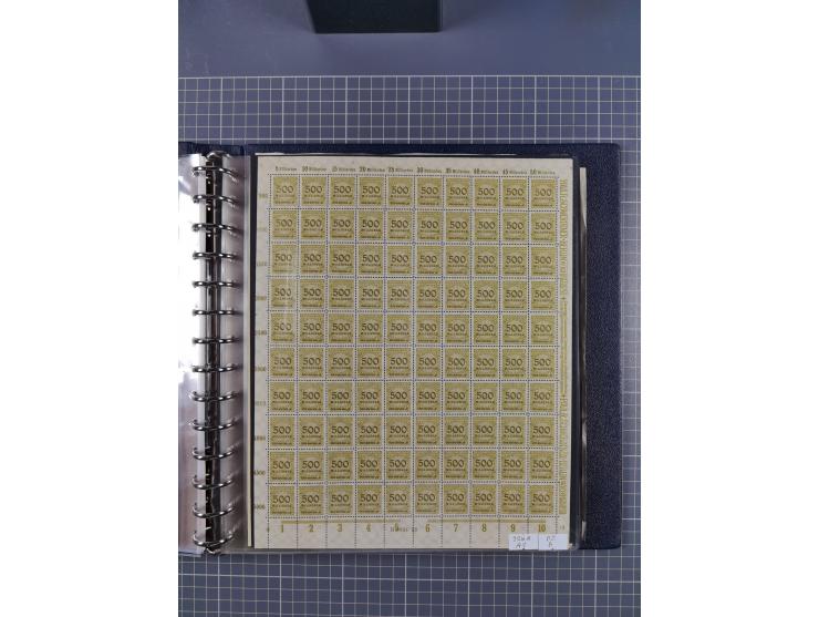 1919/23, meist postfrische Sammlung mit über 200 Bögen, bis auf wenige aufgetrennte Exemplare in kpl. Bogen, dabei auch etwas