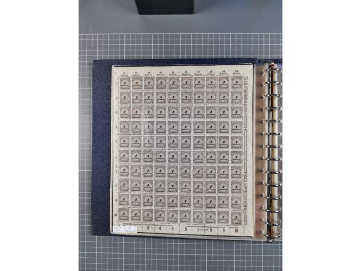 1919/23, meist postfrische Sammlung mit über 200 Bögen, bis auf wenige aufgetrennte Exemplare in kpl. Bogen, dabei auch etwas
