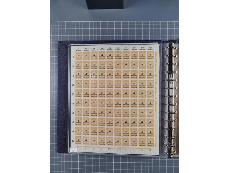 1919/23, meist postfrische Sammlung mit über 200 Bögen, bis auf wenige aufgetrennte Exemplare in kpl. Bogen, dabei auch etwas