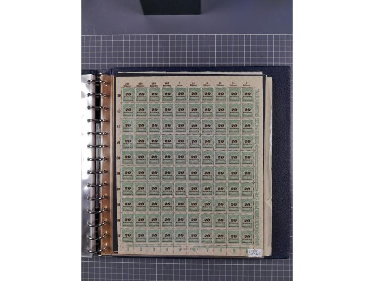 1919/23, meist postfrische Sammlung mit über 200 Bögen, bis auf wenige aufgetrennte Exemplare in kpl. Bogen, dabei auch etwas