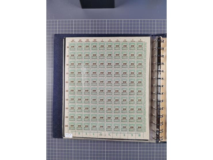 1919/23, meist postfrische Sammlung mit über 200 Bögen, bis auf wenige aufgetrennte Exemplare in kpl. Bogen, dabei auch etwas