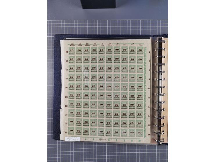 1919/23, meist postfrische Sammlung mit über 200 Bögen, bis auf wenige aufgetrennte Exemplare in kpl. Bogen, dabei auch etwas