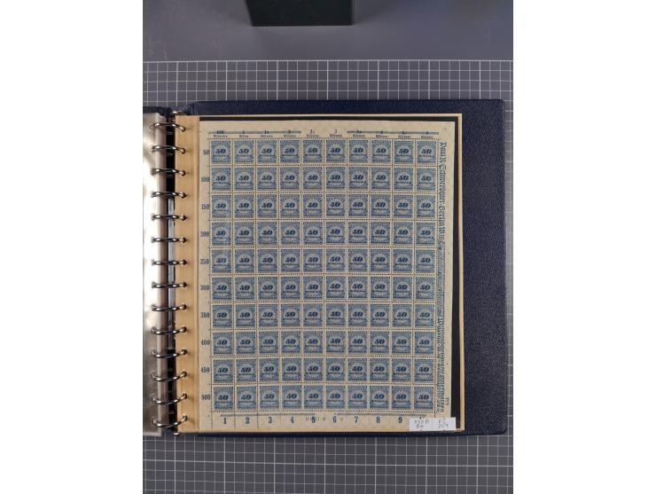 1919/23, meist postfrische Sammlung mit über 200 Bögen, bis auf wenige aufgetrennte Exemplare in kpl. Bogen, dabei auch etwas