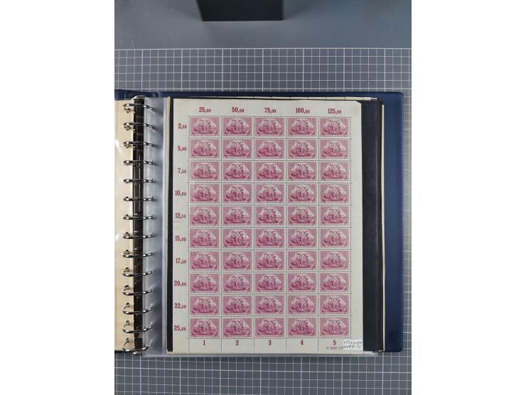 1919/23, meist postfrische Sammlung mit über 200 Bögen, bis auf wenige aufgetrennte Exemplare in kpl. Bogen, dabei auch etwas