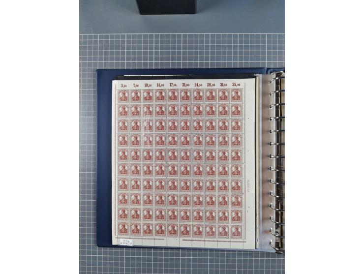 1919/23, meist postfrische Sammlung mit über 200 Bögen, bis auf wenige aufgetrennte Exemplare in kpl. Bogen, dabei auch etwas