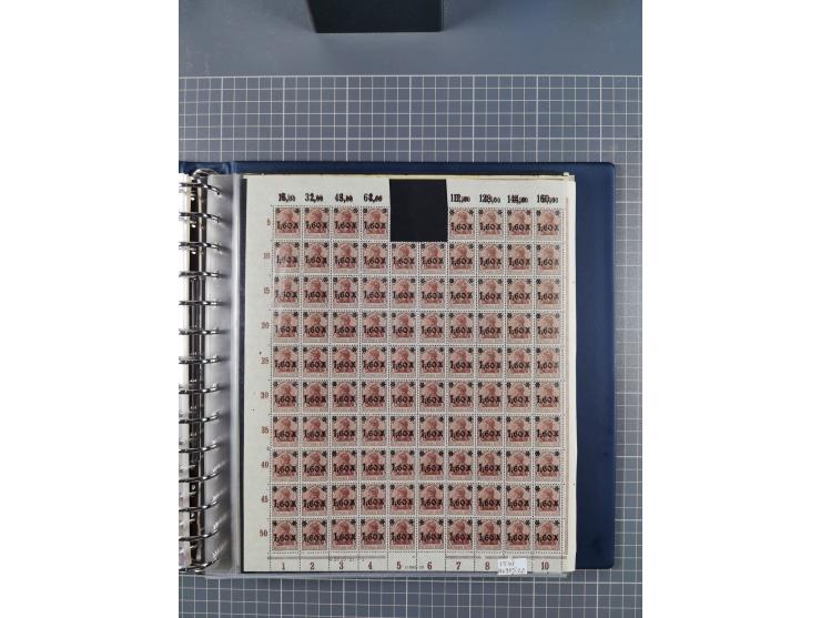 1919/23, meist postfrische Sammlung mit über 200 Bögen, bis auf wenige aufgetrennte Exemplare in kpl. Bogen, dabei auch etwas