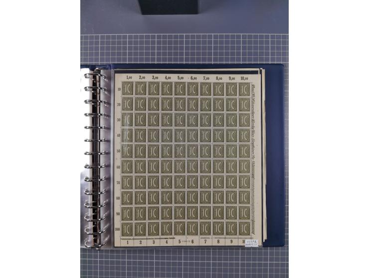 1919/23, meist postfrische Sammlung mit über 200 Bögen, bis auf wenige aufgetrennte Exemplare in kpl. Bogen, dabei auch etwas