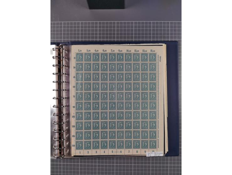 1919/23, meist postfrische Sammlung mit über 200 Bögen, bis auf wenige aufgetrennte Exemplare in kpl. Bogen, dabei auch etwas