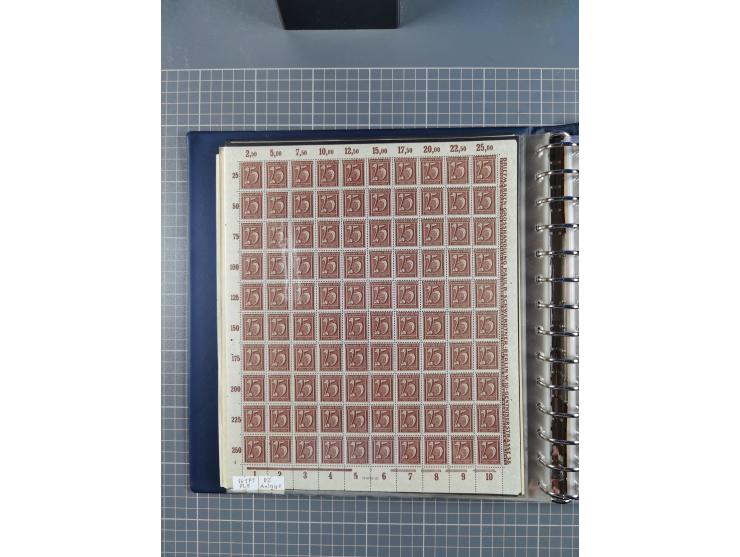 1919/23, meist postfrische Sammlung mit über 200 Bögen, bis auf wenige aufgetrennte Exemplare in kpl. Bogen, dabei auch etwas